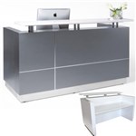 HUGO RECEPTION COUNTER 1800 X 950 X 1150MM METALLIC GREY