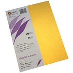 QUILL 06002 METALLIQUE PAPER A4 120GSM AUTUMN GOLD PK25
