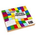 BRENEX FLUORO SQUARE PAPER SHAPES SINGLE SIDED 254 X 254MM ASSORTED PACK 100