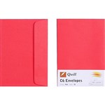 QUILL 93010 ENVELOPES C6 RED PACK 25