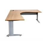 RAPID SPAN CORNER WORKSTATION WITH METAL MODESTY PANEL 1500 X 1500 X 700MM BEECHSILVER