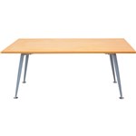 RAPID SPAN RST189B MEETING TABLE 1800 X 900MM SILVER 4 LEG BASE WITH BEECH TOP