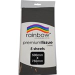 RAINBOW TISSUE PAPER 17GSM 500 X 750MM BLACK PACK 5