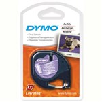 DYMO LETRATAG 12267  16952 PLASTIC LABEL TAPE 12MM BLACK ON CLEAR