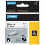 DYMO 18057 RHINO LABEL TAPE 19MM HEAT SHRINK TUBE BLACK ON WHITE