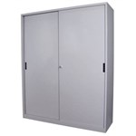 STEELCO SLIDING DOOR CABINET 3 SHELVES 1830 X 914 X 465MM SILVER GREY