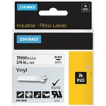 DYMO 18445 IND LABEL TAPE VINYL 19MM BLACK ON WHITE