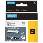 DYMO SD18488 RHINO INDUSTRIAL LABEL TAPE FLEXIBLE NYLON 12MM X 35MTR BLACK ON WHITE