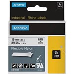 DYMO 18489 RHINO INDUSTRIAL FLEXIBLE NYLON LABEL TAPE 19MM BLACK ON WHITE