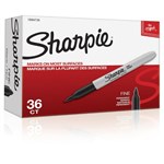 SHARPIE PERMANENT MARKER FINE POINT BLACK PACK 36