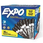 EXPO DRY ERASE MARKER CHISEL BLACK PACK 36