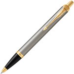 PARKER IM BALLPOINT PEN BRUSHED METAL MEDIUM NIB BLUE