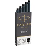 PARKER QUINK FOUNTAIN PEN INK CARTRIDGES BLACK PACK 5