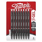 SHARPIE SGEL RETRACTABLE GEL INK PEN 07MM BLACK PACK 8