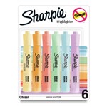 SHARPIE SMEARGUARD TANK HIGHLIGHTER CHISEL ASSORTED PACK 6