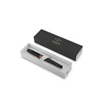 PARKER IM FOUNTAIN PEN VIBRANT RINGS SATIN BLACK WITH FLAME ORANGE