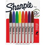 SHARPIE PERMANENT MARKER BULLET POINT FINE 10MM ASSORTED PACK 8