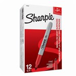 SHARPIE PERMANENT MARKER BULLET FINE 10MM RED BOX 12