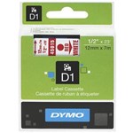 DYMO 45015 D1 TAPE 12MM X 7M RED ON WHITE