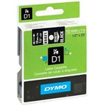 DYMO 45021 D1 TAPE 12MM X 7MTR WHITE ON BLACK