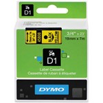 DYMO 45808 D1 TAPE 19MM X 7M BLACK ON YELLOW