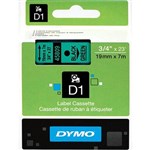 DYMO 45809 D1 TAPE 19MM X 7M BLACK ON GREEN