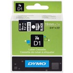 DYMO 45811 D1 TAPE 19MM X 7MTR WHITE ON BLACK