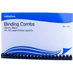 INITIATIVE PLASTIC BINDING COMB 20MM 21 LOOP 165 PAGE CAPACITY A4 BLACK BOX 100