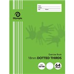 OLYMPIC 140763STRIPE EXERCISE BOOK STAPLED 225X175MM 64 PAGE 18MM DOTTED THIRDS