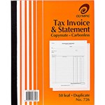 OLYMPIC 140874 726 INVOICE AND STATEMENT BOOK CARBONLESS 250X200MM DUPLICATE