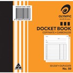 OLYMPIC CARBONLESS DOCKET BOOK 50 LEAF 120 X 125MM PACK 20