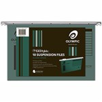 OLYMPIC 192519 100 RECYCLED SUSPENSION FILE FOOLSCAP GREEN PACK 10