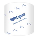 WHISPER PREMIUM TOILET TISSUE ROLL 3PLY 230 SHEETS WHITE CARTON 48