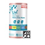 LIVI ESSENTIALS COMMERCIAL WIPES RED CTN4