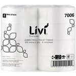 LIVI BASICS JUMBO ROLL TOILET 2 PLY 300M CARTON 8
