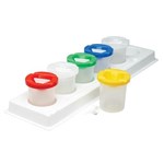 EDUCATIONAL COLOURS SAFETY PAINT POT AND STAND SET PLASTIC ASSORTED