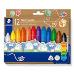 STAEDTLER NORIS 228 14 JUMBO TRIANGULAR WAX CRAYONS 14MM ASSORTED BOX 12