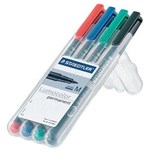 STAEDTLER 317WP4 LUMOCOLOR OHP MARKER PERMANENT MEDIUM POINT WALLET 4