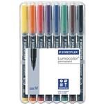 STAEDTLER 317WP8 LUMOCOLOR OHP MARKER PERMANENT MEDIUM POINT WALLET 8