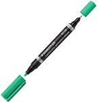 STAEDTLER LUMOCOLOR DUO PERMANENT MARKER GREEN PACK 10