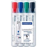 STAEDTLER 351WP4 LUMOCOLOR WHITEBOARD MARKER BULLET POINT 2MM WALLET 4