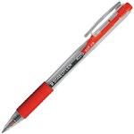 STAEDTLER 422G2 STICK CLICK RETRACTABLE GRIP BALLPOINT MEDIUM RED BX12
