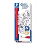 STAEDTLER 4230 M  STICK ICE TRIANGULAR RETRACTABLE BALLPOINT PEN MEDIUM RED BOX 10