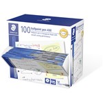 STAEDTLER 430MA3B100 STICK BALLPOINT PEN MEDIUM BLUE BOX 100