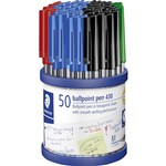 STAEDTLER 430MKP50 STICK BALLPOINT PEN MEDIUM ASSORTED CUP 50