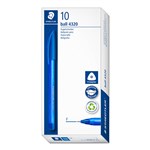STAEDTLER 432 TRIANGULAR BALLPOINT STICK PEN FINE BLUE BOX 10