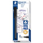 STAEDTLER 432 TRIANGULAR BALLPOINT STICK PEN MEDIUM BLACK BOX 10