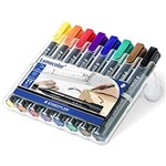 STAEDTLER 350WP8 LUMOCOLOR PERMANENT MARKER CHISEL POINT ASSORTED WALLET 8