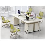 FLEET 4 PERSON WORKSTATION 2800 X 1200MM WHITE