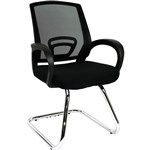SYLEX TRICE VISITOR CHAIR CANTILEVER BASE MEDIUM BACK ARMS MESH BLACK WITH BLACK SEAT